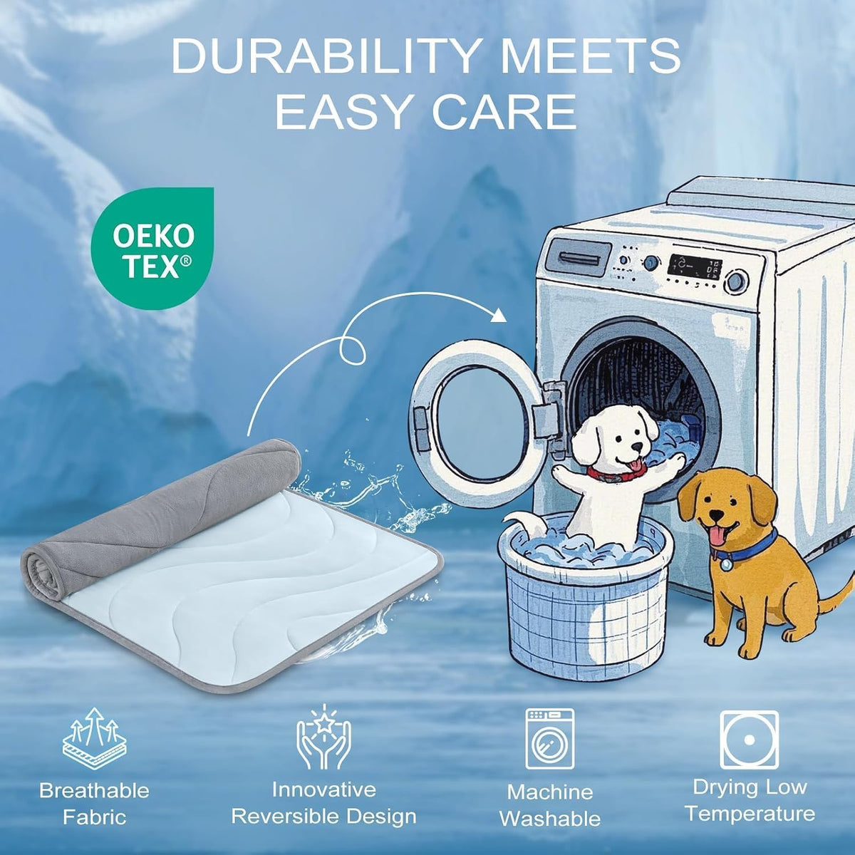 Cozyide Dog Cooling Mat, Q-Max>0.45, 36" L x 23" W, Blue