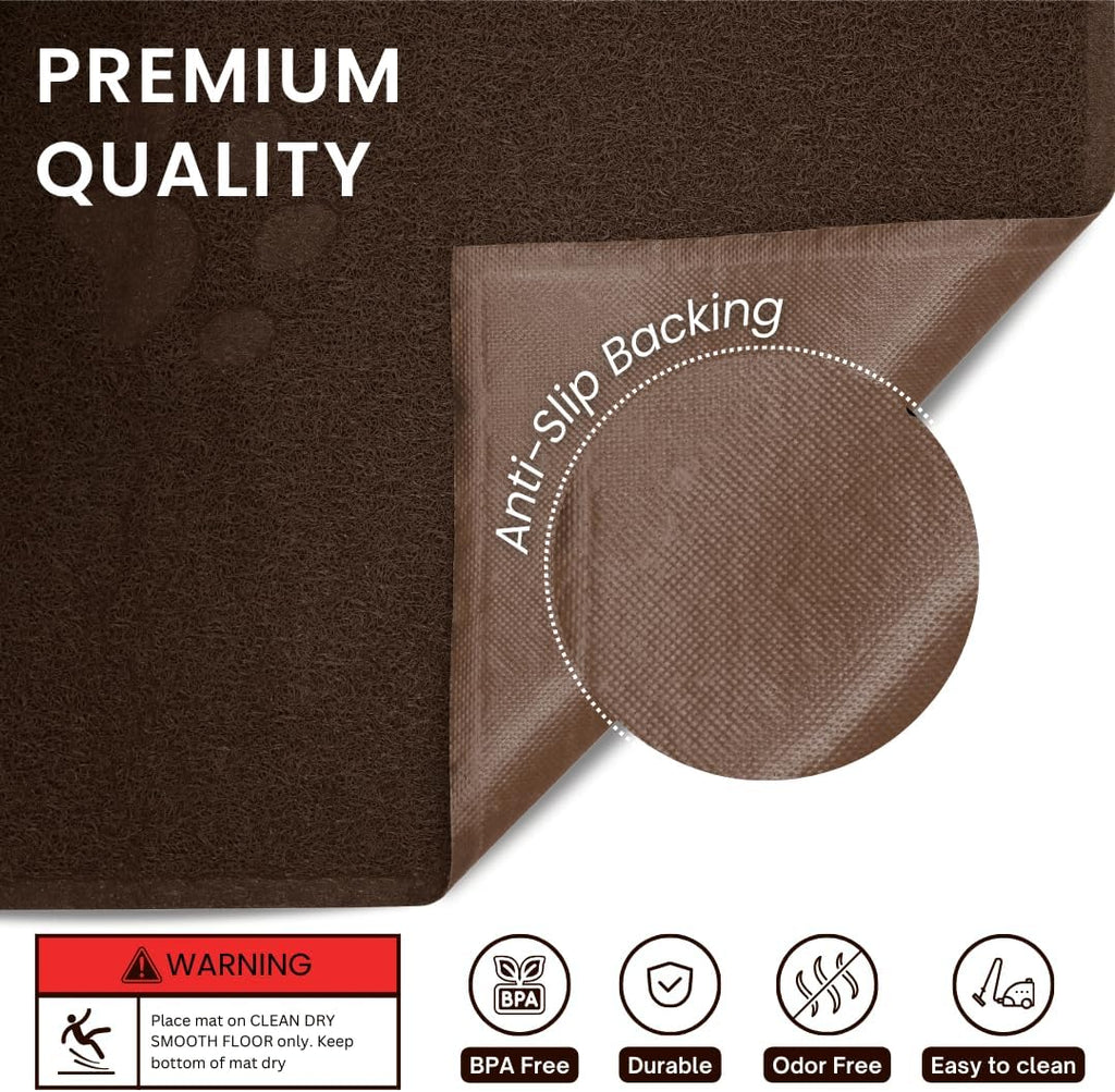 Andalus Medium Cat Litter Mat, Pack of 2 - Waterproof, Non-Slip & Easy to Clean Cat Litter Box Mat for Extra Efficient Pet Litter-Trapping, Brown (23.5” X 15.75”)