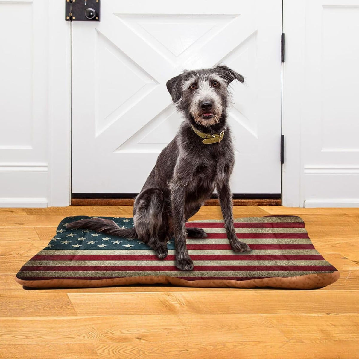 Blueangle Vintage American Flag Pet Bed, Comfortable Bed Mat for Cat and Small Medium Dogs Puppy, 24x18in