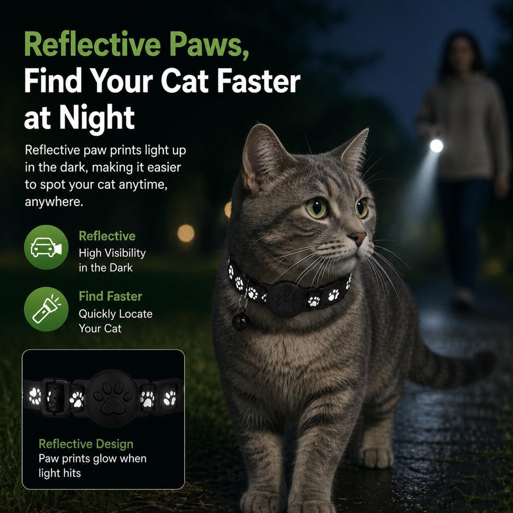 GPS Tracker for Cats, Cat Collar with Tracker for Android Users – No Monthly Fee, Google Find Hub Cat GPS Tracker Collar, IP67 Waterproof, Replaceable Battery Lasts 1 Year (Not Standalone GPS) (Black)