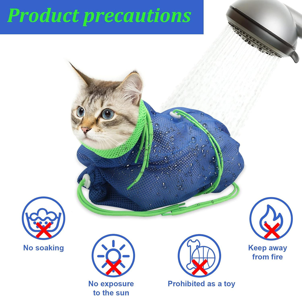 Cat Bathing Bag-Anti Scratch Grooming Shower Washing Bag for Nail Trimming