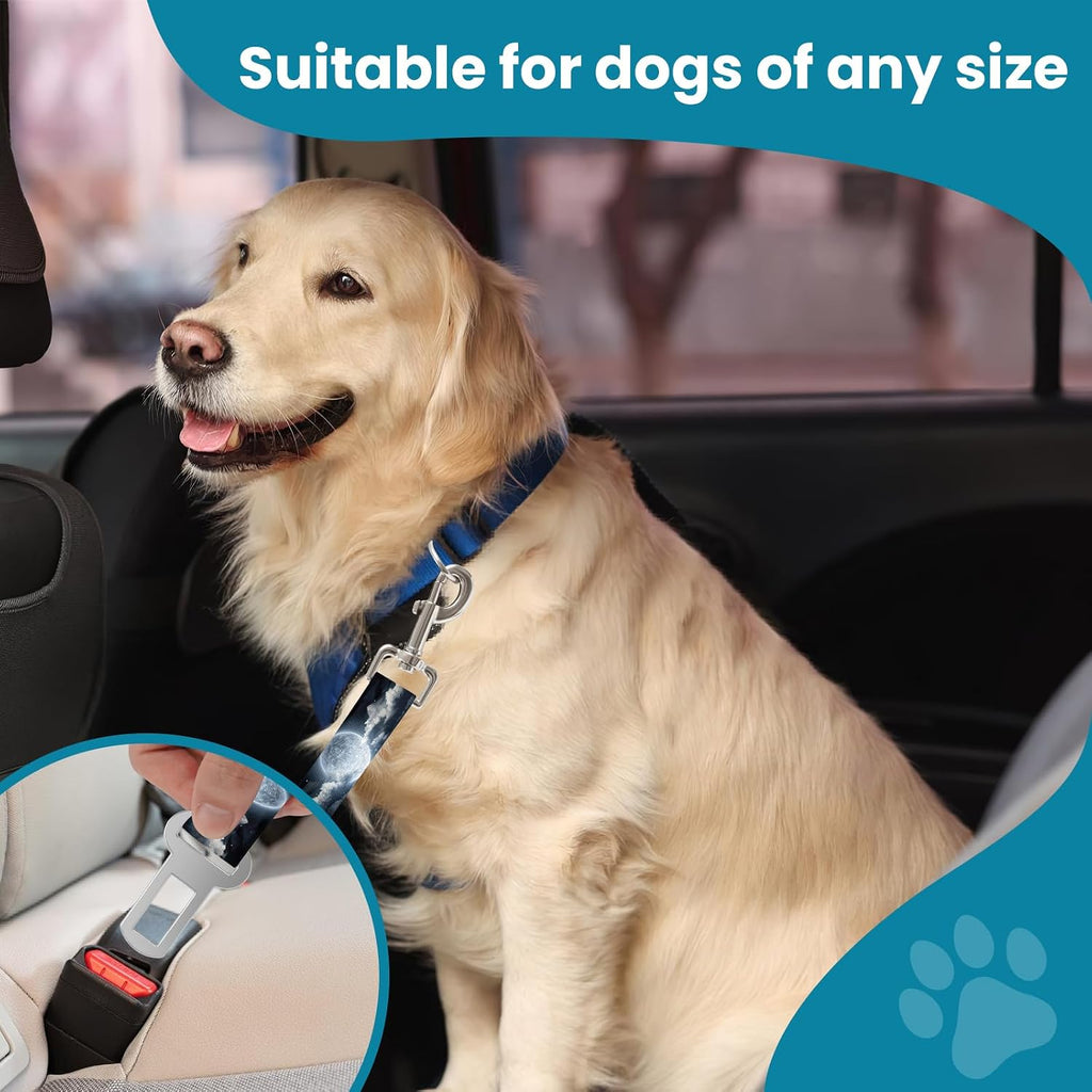 Adjustable pet cat and Dog car seat Belt，The Lanyard is Flexible and Adjustable from 20 to 33 inches(Beautiful Starry Sky)