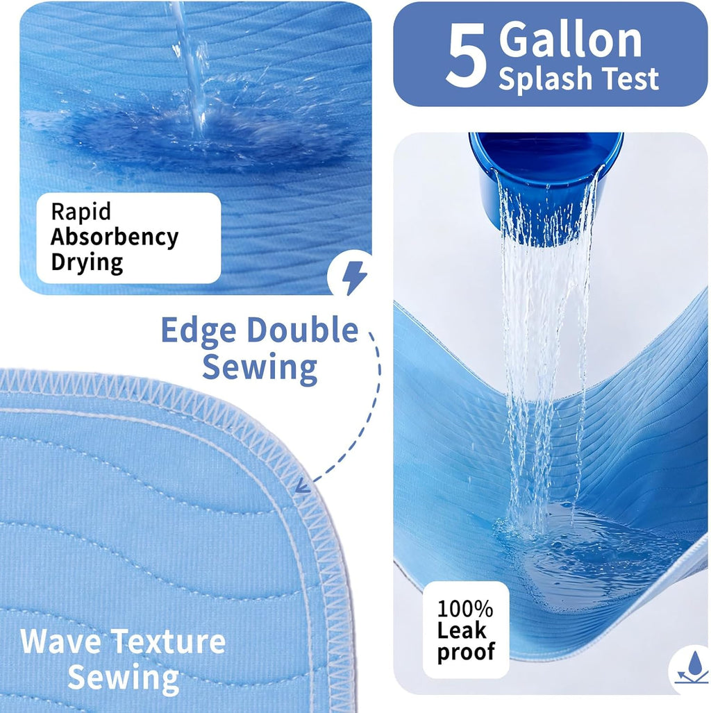 Accompagner Incontinence Bed Pads Washable Waterproof, Ultra-Absorbent Reusable Underpads for Diaper Changing, Nursing, Bedridden, Adults, Seniors, Kids and Dogs (Blue, 36"x36"(Pack of 4))