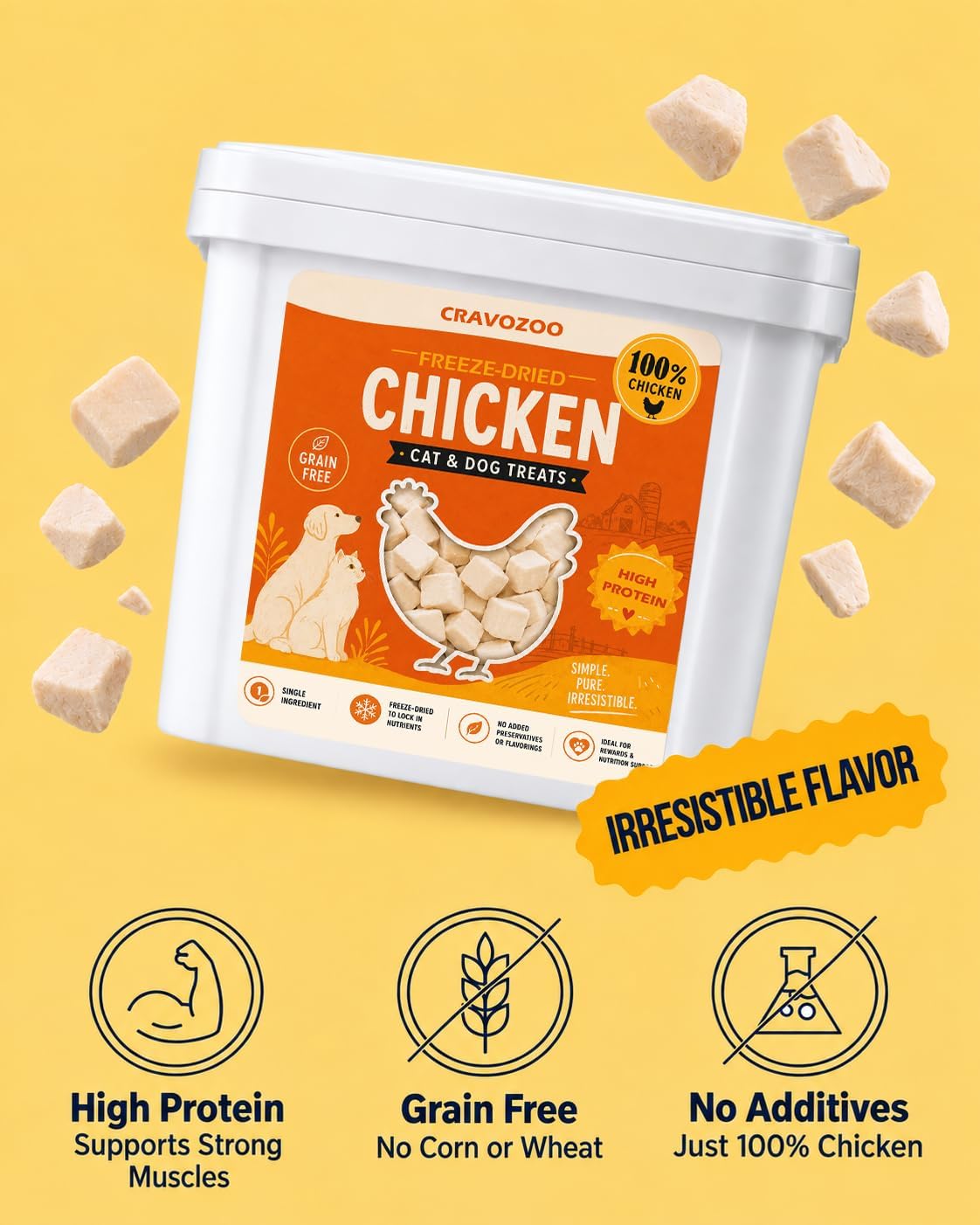Freeze Dried Chicken Cats & Dogs Treats 1.1LB 17.64 oz