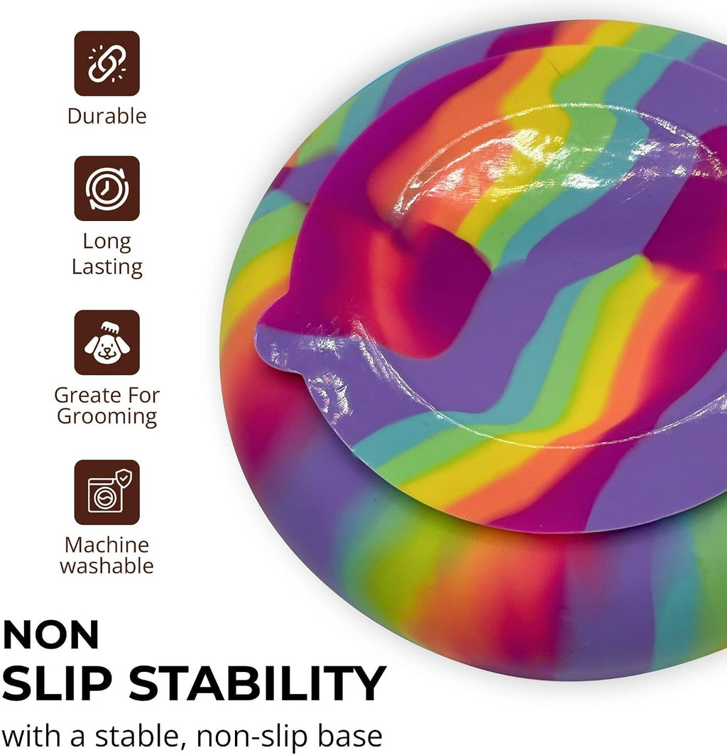 Silicone Slow Feeder Dog Bowls for Small Dogs & Puppies, Slow Eating Bowl