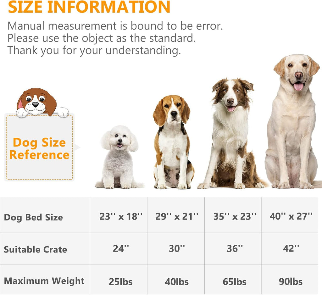 Dog Bed Kennel Pad Washable Anti-Slip Crate Mat for Medium Dogs and Cats (30-inch)