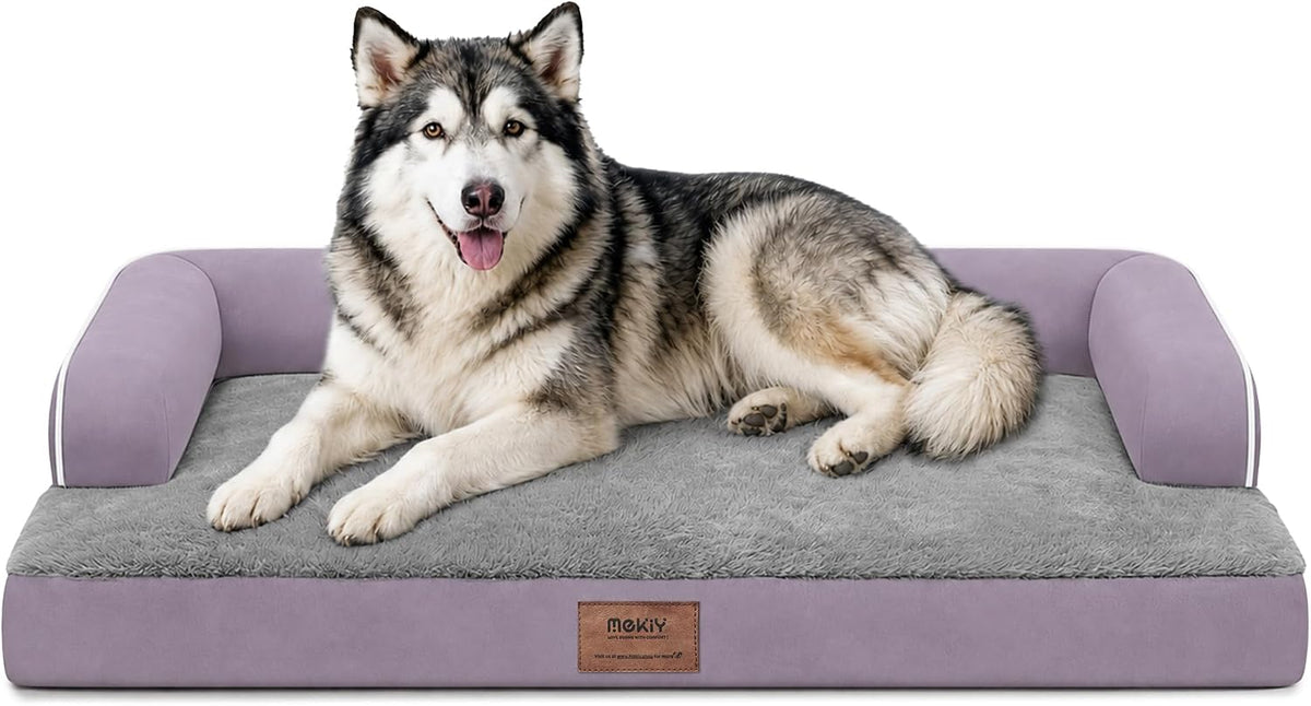 MEKIY XXL Orthopedic Waterproof Dog Bed with Bolster for Extra Large Dogs