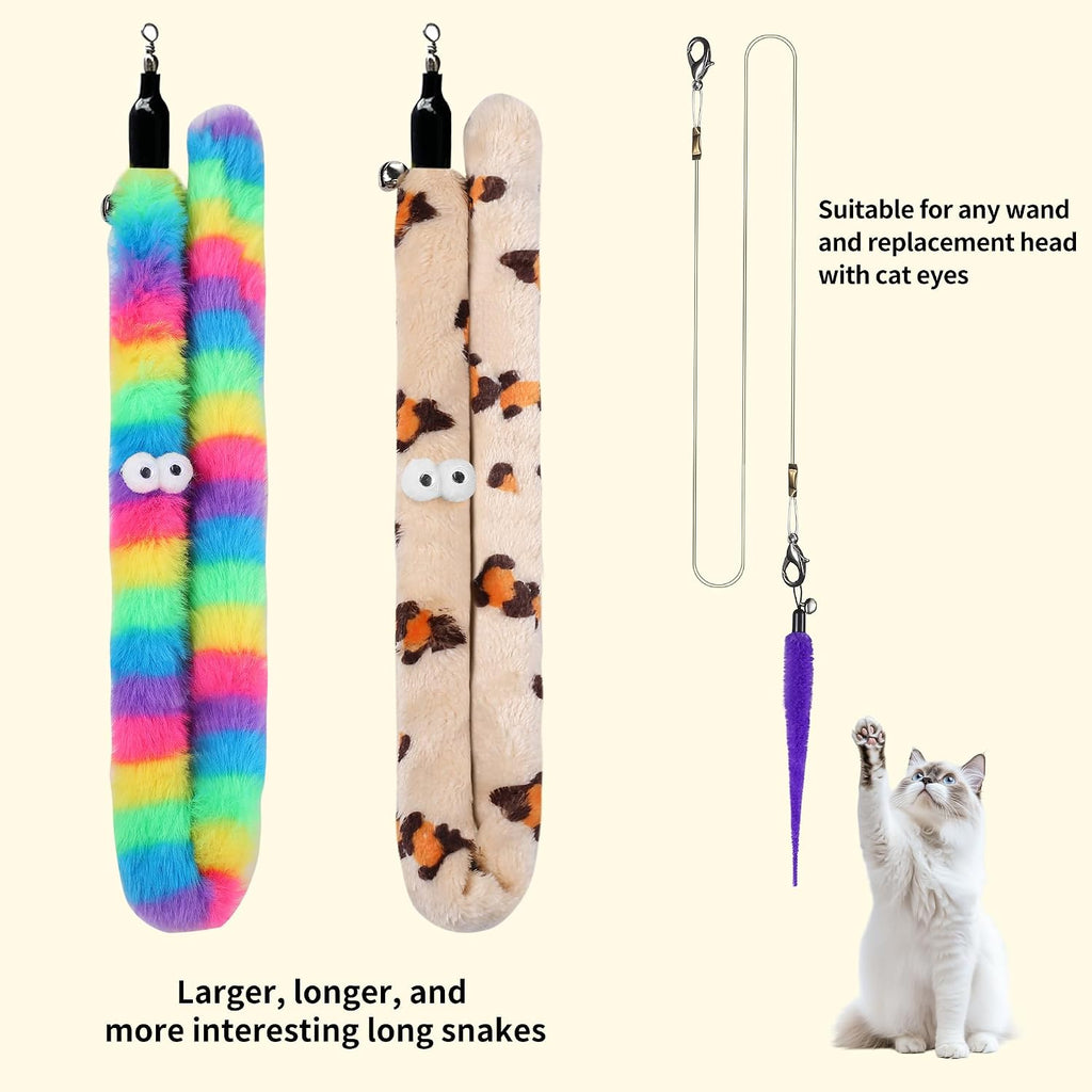 10Pcs Cat Fishing Pole Toy Attachments and 1PC Black String