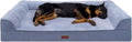 Furhaven Embossed Velvet Cooling Gel Sofa Pet Bed, Steel Blue, Jumbo Plus