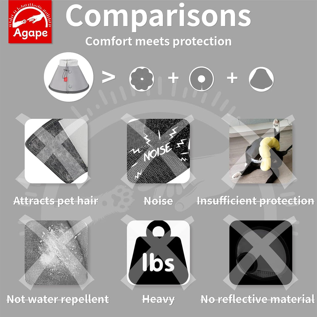 Agape Soft Dog Cone for Small Dogs & Cats, Recovery Collar to Stop Licking
