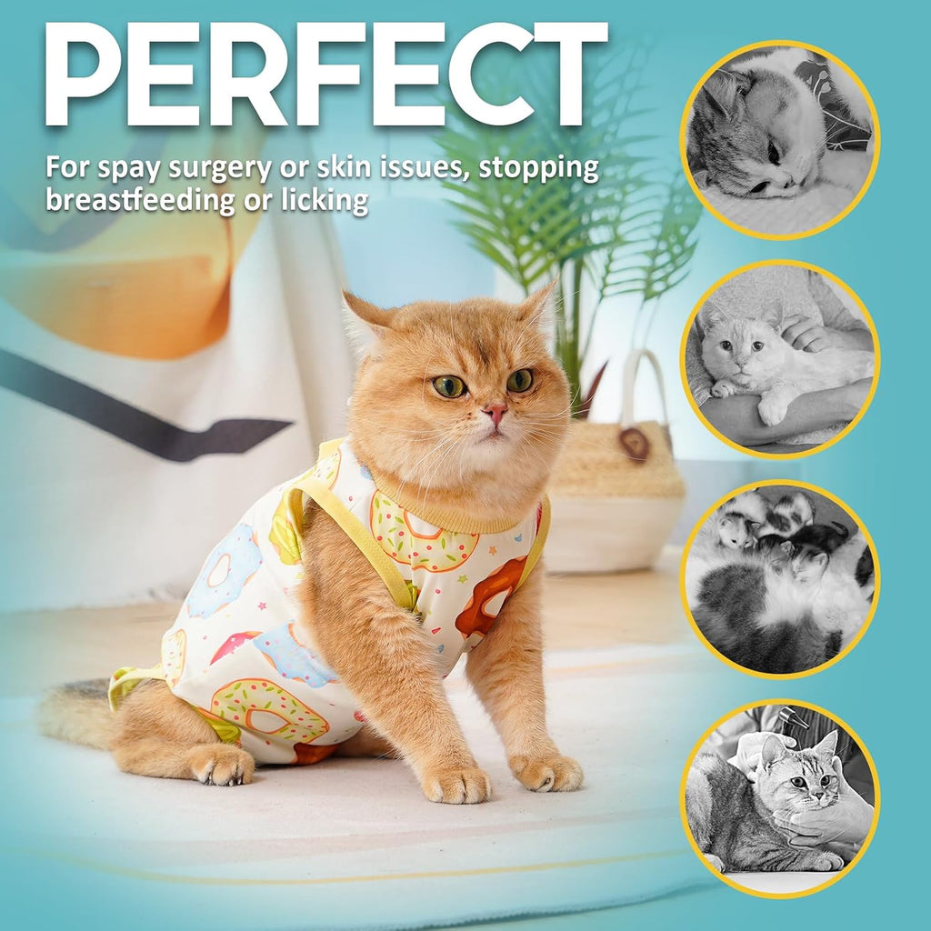 Avont Cat Recovery Suit - Kitten Onesie for Cats After Surgery