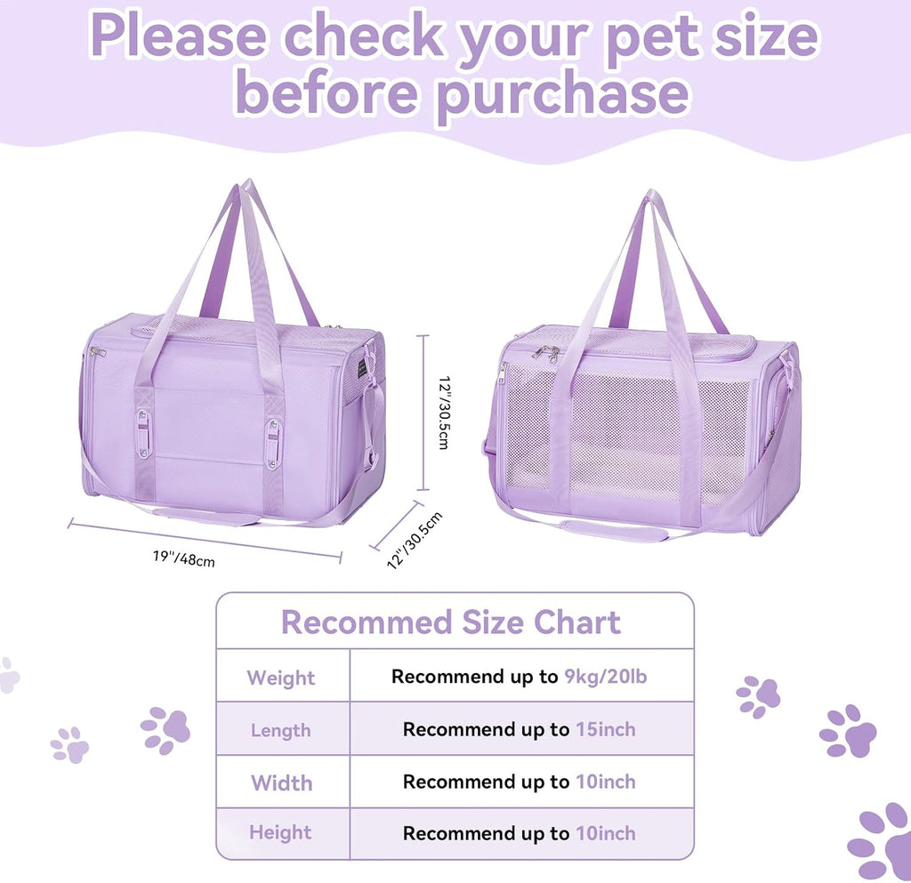 PETSFIT Large Cat Carrier with Patented Safety Buckles,Big Cats Up to 20 lb