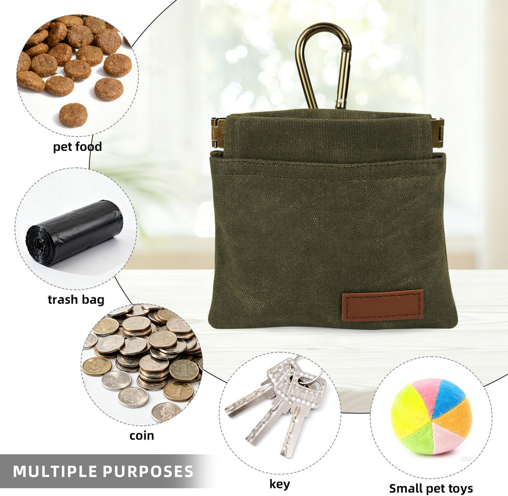 1 Pcs Pocket Pet Training Pouch,Dog Treat Pouch (Olive drab)