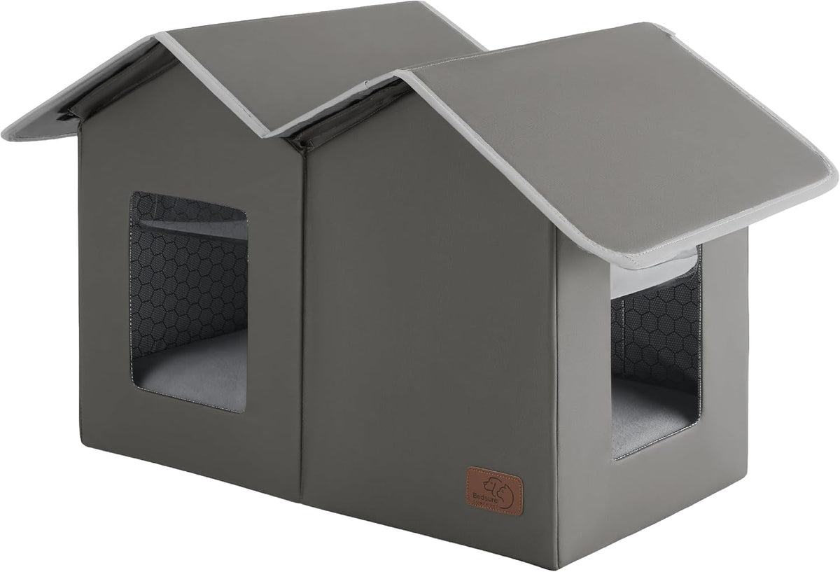 Bedsure ReflexHeat™ Ex-Wide Weatherproof Outdoor Cat House with Raised Base