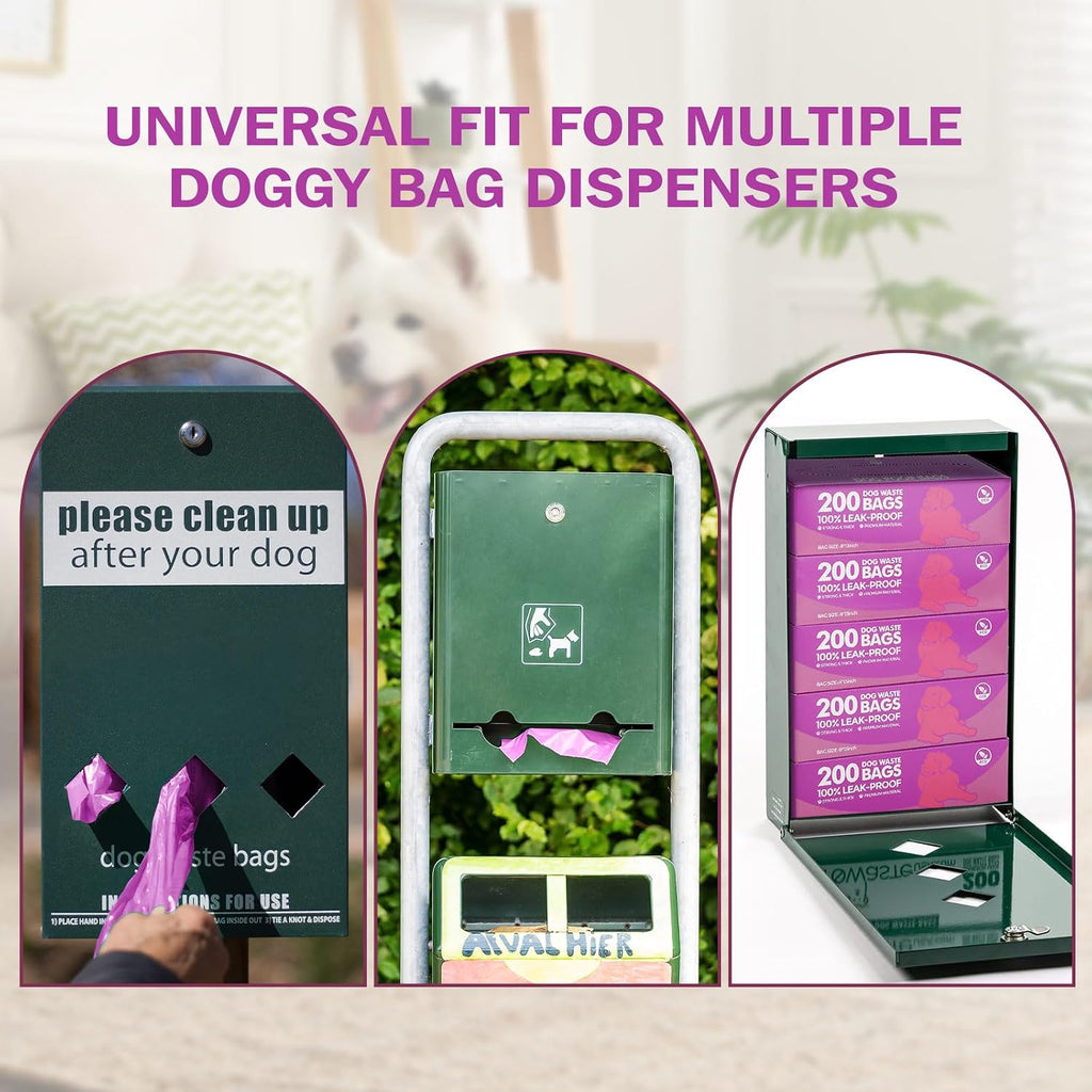 Harloon 6000 Ct Dog Poop Waste Bags, 30 Rolls Refills,Purple,12 X 8 Inches | Bulk Waste Bags for Walking Travel Park, Extra Thick Leak Proof, Doggie Poop Waste Bag Rolls Fit Dispensers, Puppy Cleanup