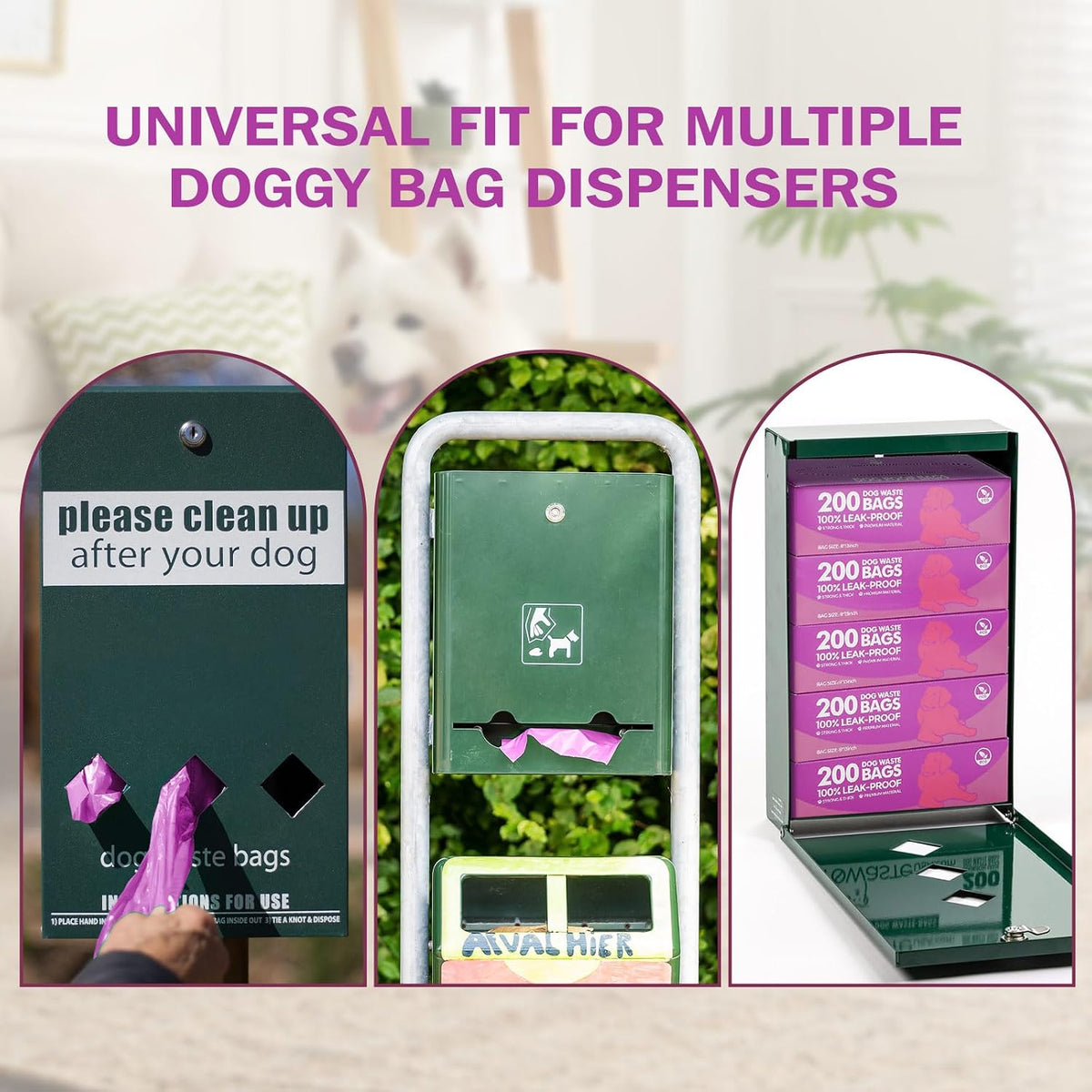 Harloon 6000 Ct Dog Poop Waste Bags, 30 Rolls Refills,Purple,12 X 8 Inches | Bulk Waste Bags for Walking Travel Park, Extra Thick Leak Proof, Doggie Poop Waste Bag Rolls Fit Dispensers, Puppy Cleanup