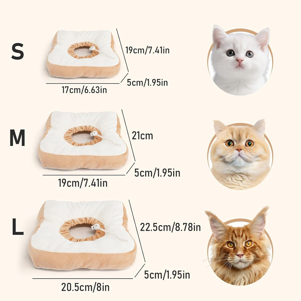 Toast Cat Recovery Cone, Adjustable Pet Elizabethan Collar for Cats &Puppy, Soft Cone for Cats After Surgery to Stop Licking, Cat Neck Pillow for Sleeping, Easy to Clean (Yellow, L)