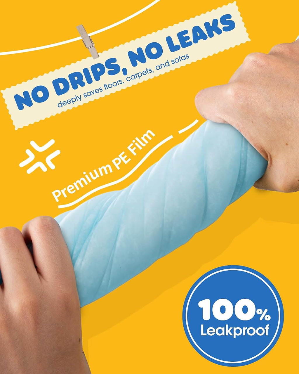 Powools Puppy Pads for Dogs, 22 x 22 in, 6-Layer, Leak-Proof, 150-Pack | Large Pee Pads for Dogs Potty Training, Quick-Dry Design, Wee Wee Pads for Dogs, Puppy Training Pads