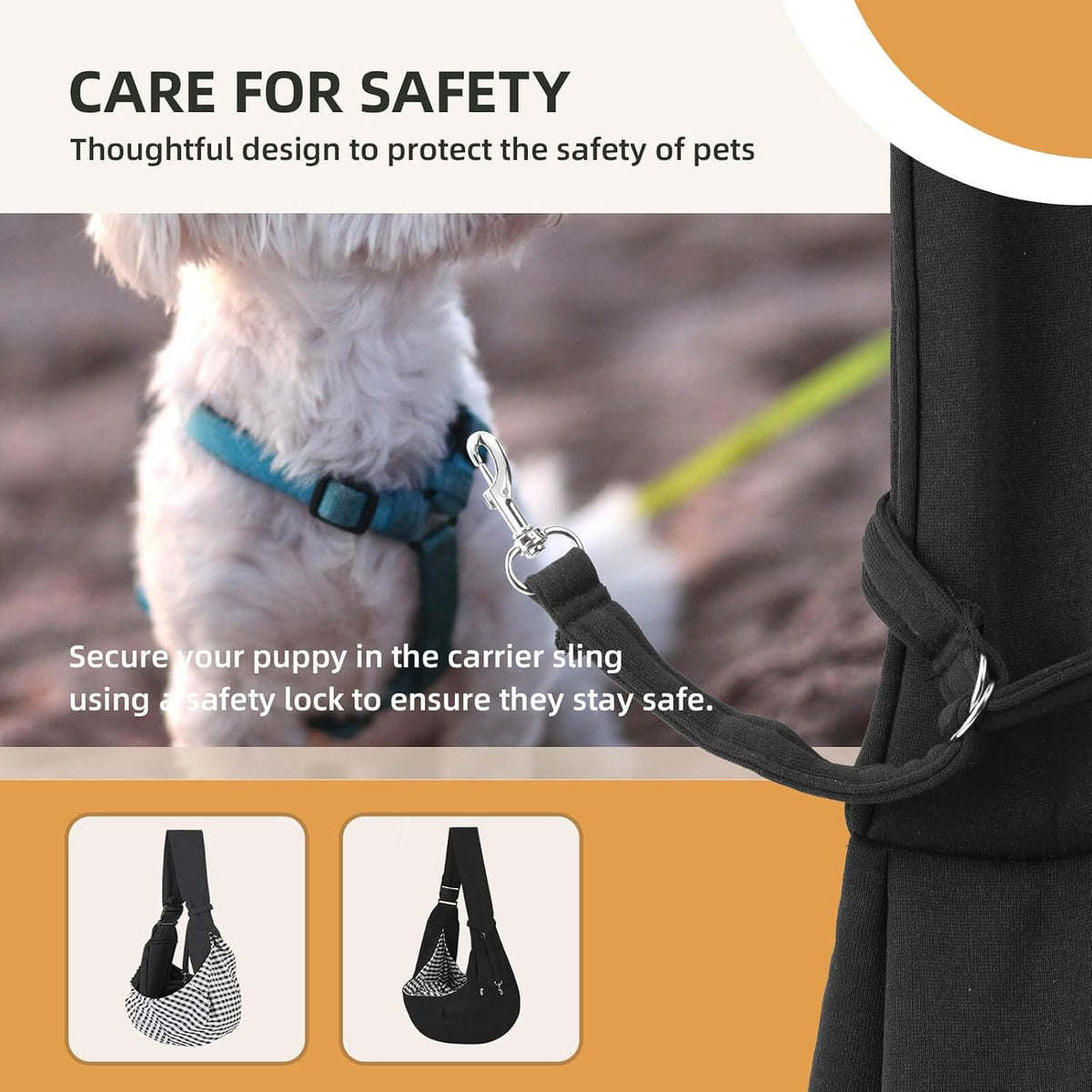 Adjustable Dog Sling Carrier with Pocket, Puppy Carrier for Small Dog & Cat
