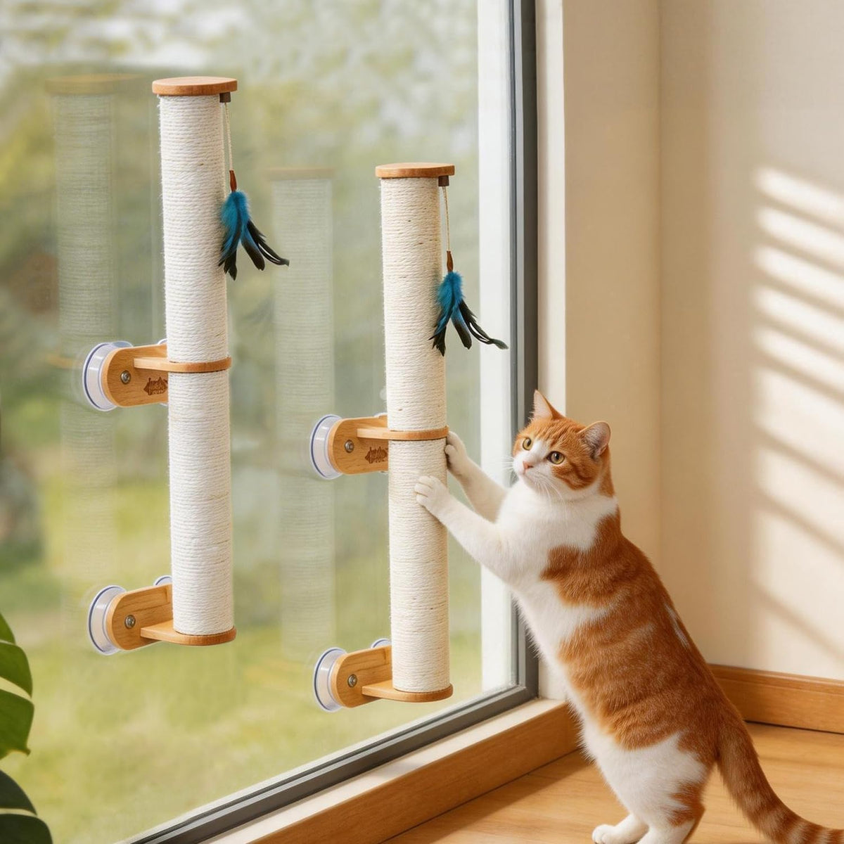 Lulu's World 32" Wall Mounted Cat Scratcher Post with 4 Suction Cups