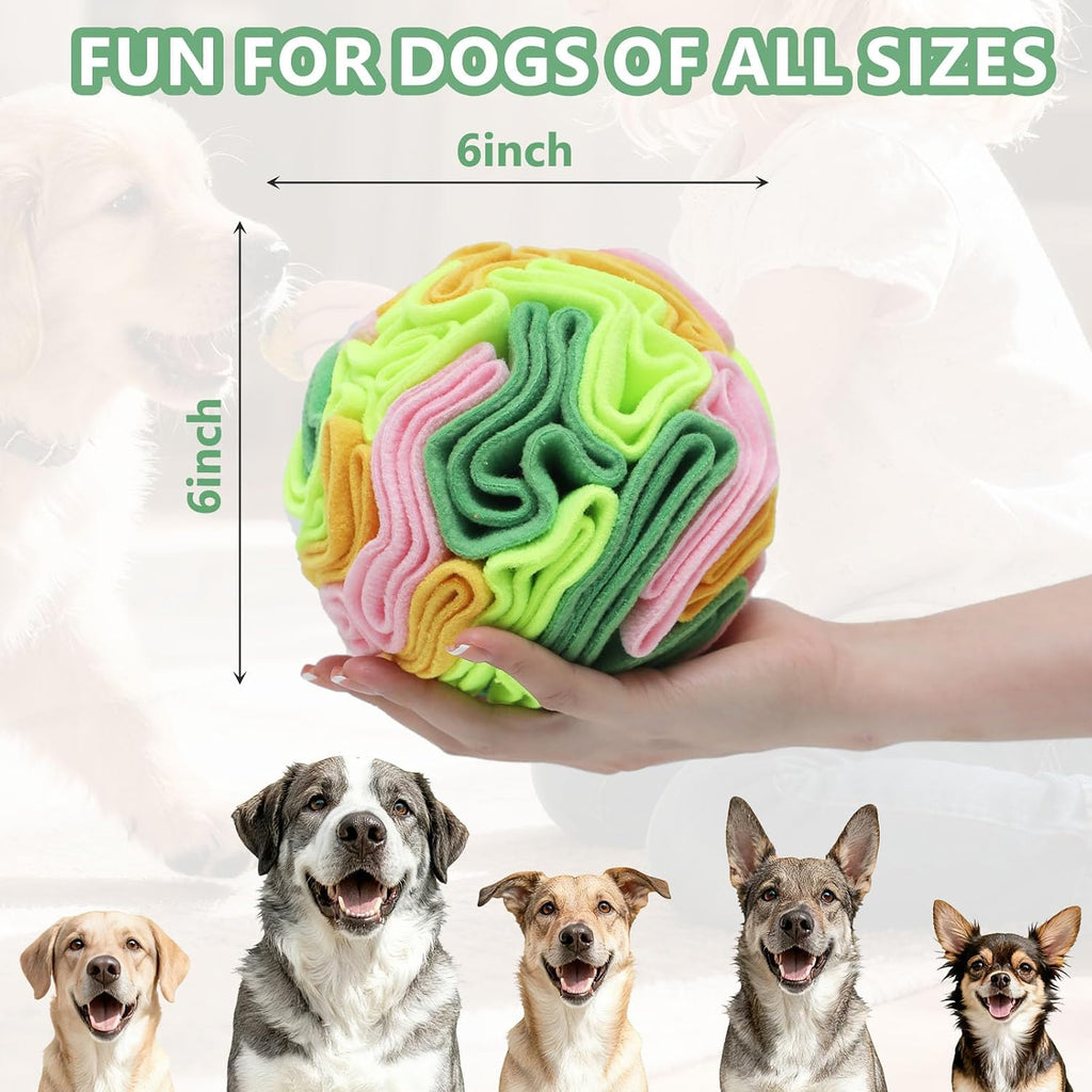 Vibrant Snuffle Ball for Dogs, Playful Color-Mix Slow Feeder Toy, Eye-Catching Interactive Puzzle for Mental Enrichment, Indoor Fun for Small Medium Large Dogs