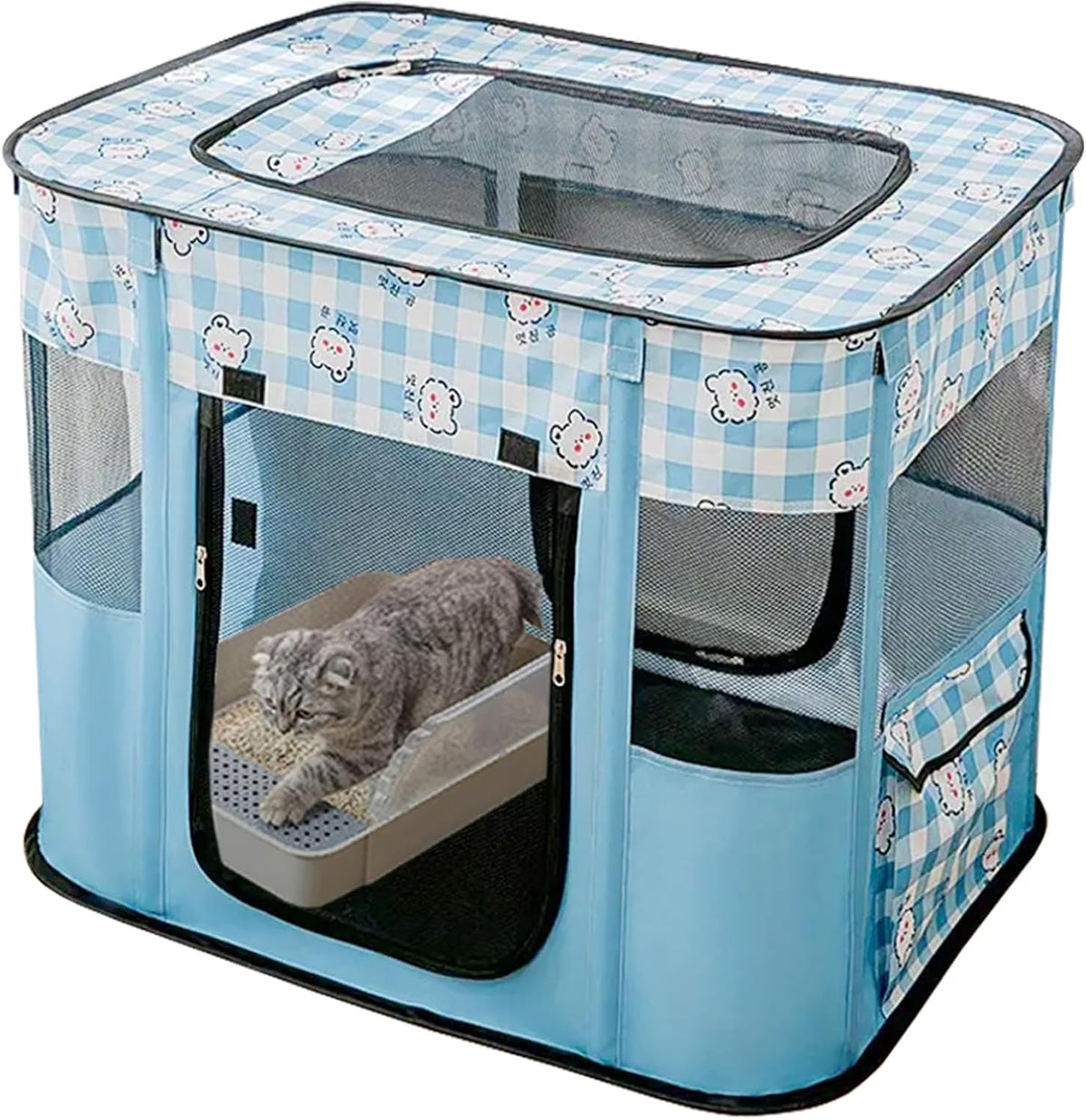 XRG Foldable Pet Playpen,Indoor Cat cage Puppy Crates M(31.5"x23.6"x21.7")