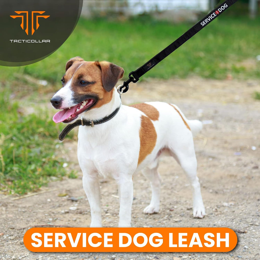 Tacticollar - Service Dog Leash, Strong Nylon Leash, Soft Neoprene Padded Handle, Embroidery (4ft Length x 1in Width)