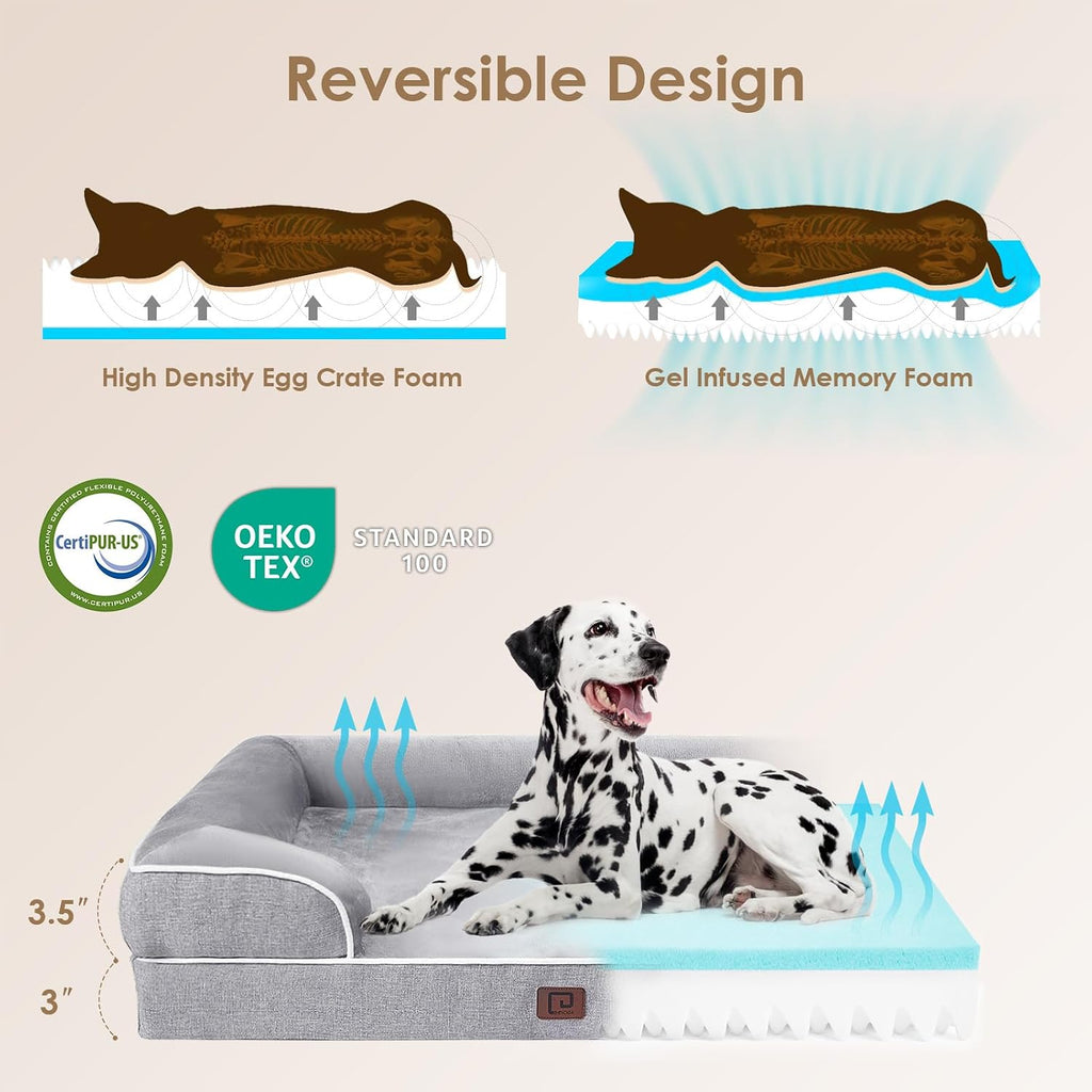 EHEYCIGA Orthopedic XXL Dog Bed, Waterproof Washable XL Big Pet Bed 52"