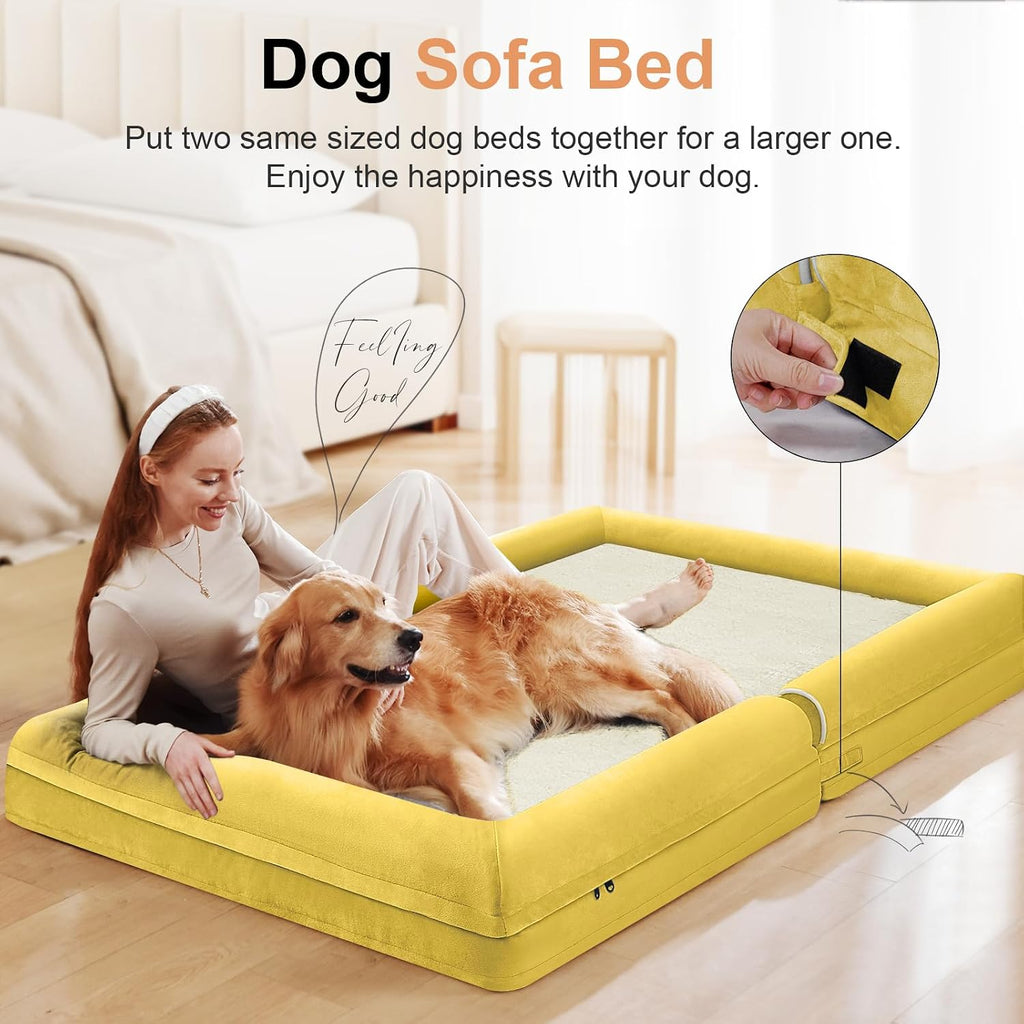 NANUYA Orthopedic Dog Bed for X-Large Dogs, 40 x 32 Inch, Ginger