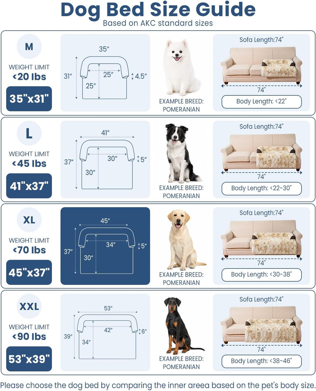 Calming Dog Bed for Couch with Tie-Dye Pattern, 45x37 Inch, Khaki