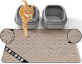 OHMO Large Cat Litter Mat, 31.5x23.6 Silicone Trapping Mat Beige | for Kitty Litter Box, Easy Clean, BPA Free Rubber, Center Litter Collection, Easy Pour-Back, Waterproof, Odor-Resistant