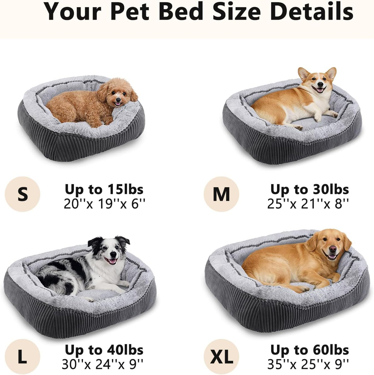 Washable Dog Bed for Small Cat Dogs, Warm Calming Anti-Slip