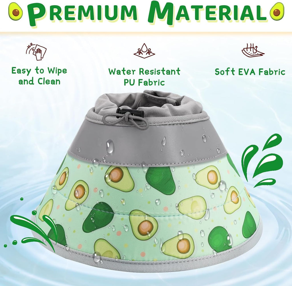 Cat Cone Collar Soft to Stop Licking, Adjustable, Foldable Lightweight Kitten Cones After Surgery Recovery for Cats & Kittens, Cat Cone Alternative, Easy Eating (Avocado Green, L)