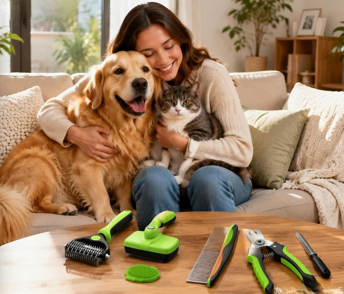Dog Brush for Shedding,Deshedding Slicker Undercoat Rake Brush for Dog,6PCS
