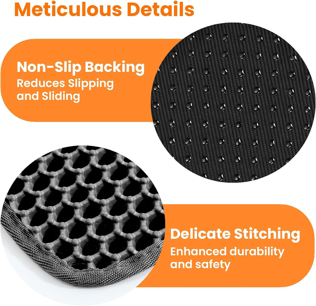 Small Cat Litter Mat, Double Layer Honeycomb Litter Box Mat | 20x14”, Reduces Litter Tracking, Waterproof, Non-Slip, Soft on Paws, Scratch Resistant, Easy to Clean, Black