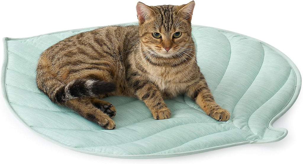 COZY KISS Dog Cooling Mat for Dogs or Cats, Leaf Shaped Pet Pad, 27x23 inch
