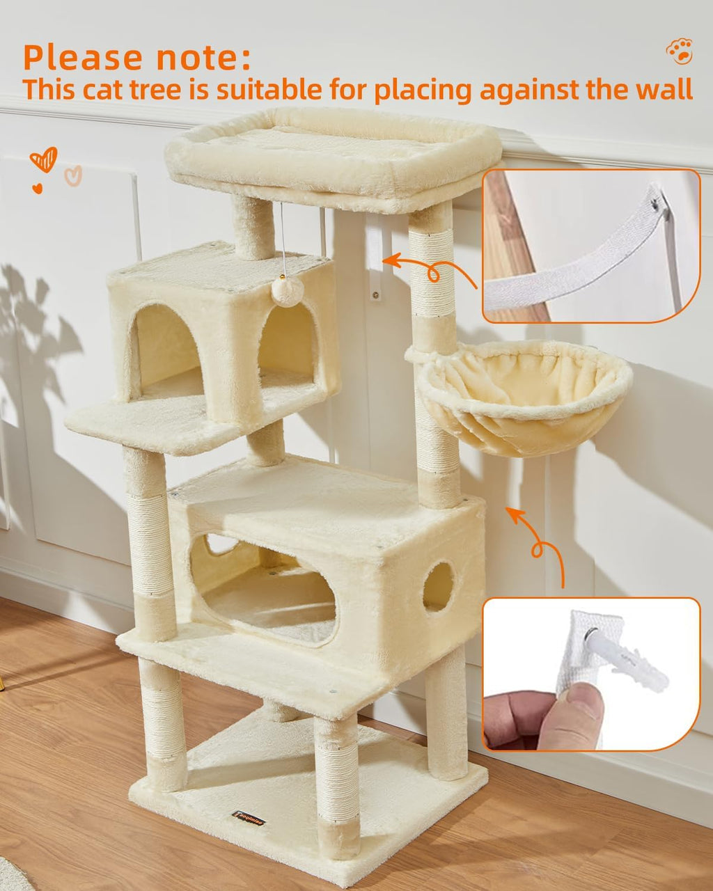 Taoqimiao Cat Tree, 49In Cat Tower for Indoor Cats Large Adult