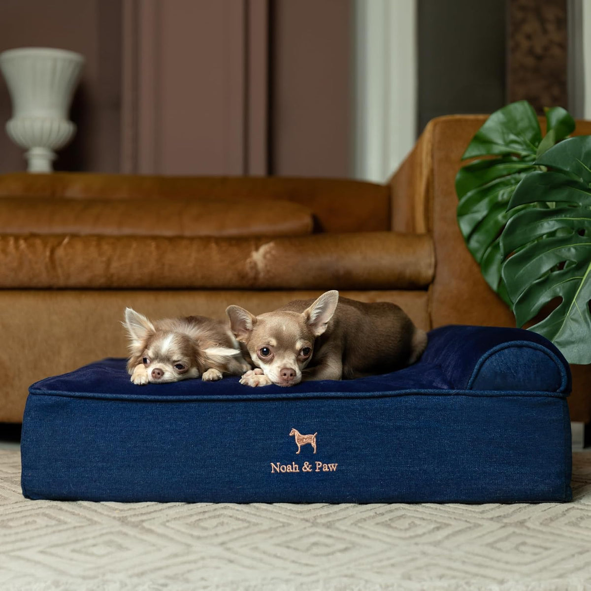 NOAH & PAW Medium Dog Bed Orthopedic Memory Foam Cooling Gel 28x23x7.5 in