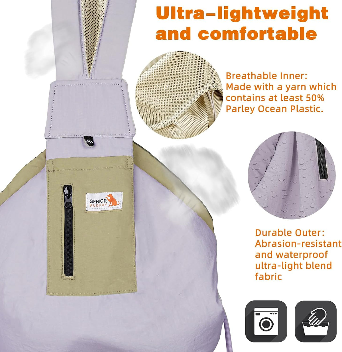 Dog Carrier Sling, Dog Carriers for Small Dogs Up to 20lbs, Purple