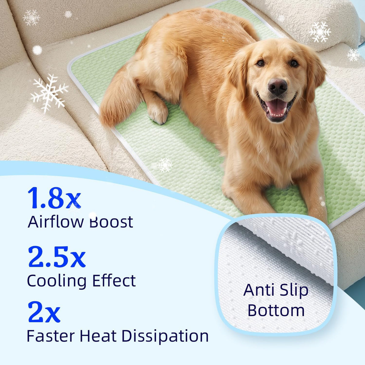 Mora Pets Dog Cooling Mat Instant Pet Cooling Pad Bed for Large Dogs & Cats