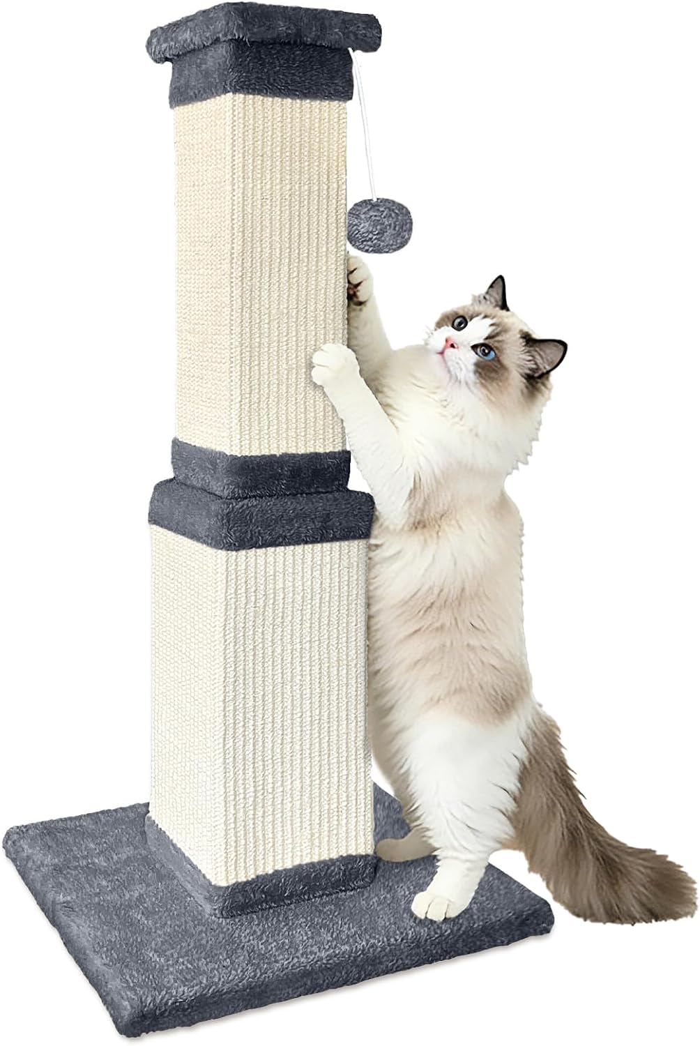 Cat Scratching Post for Indoor Cats, 32Inch Sisal Cat Scratcher