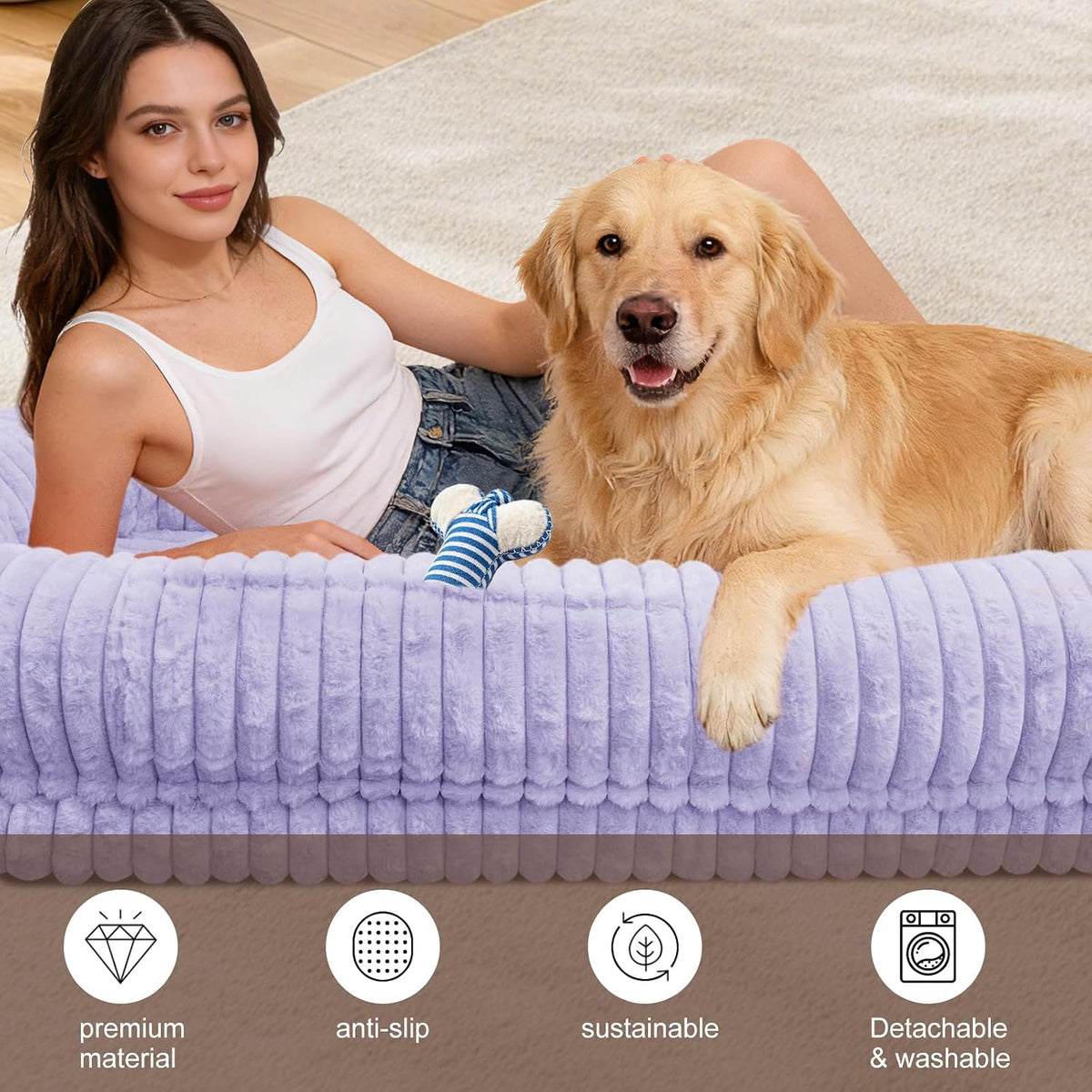 Human Dog Bed for Adult,Large Human Size Dog Bed 70"x38"x10"