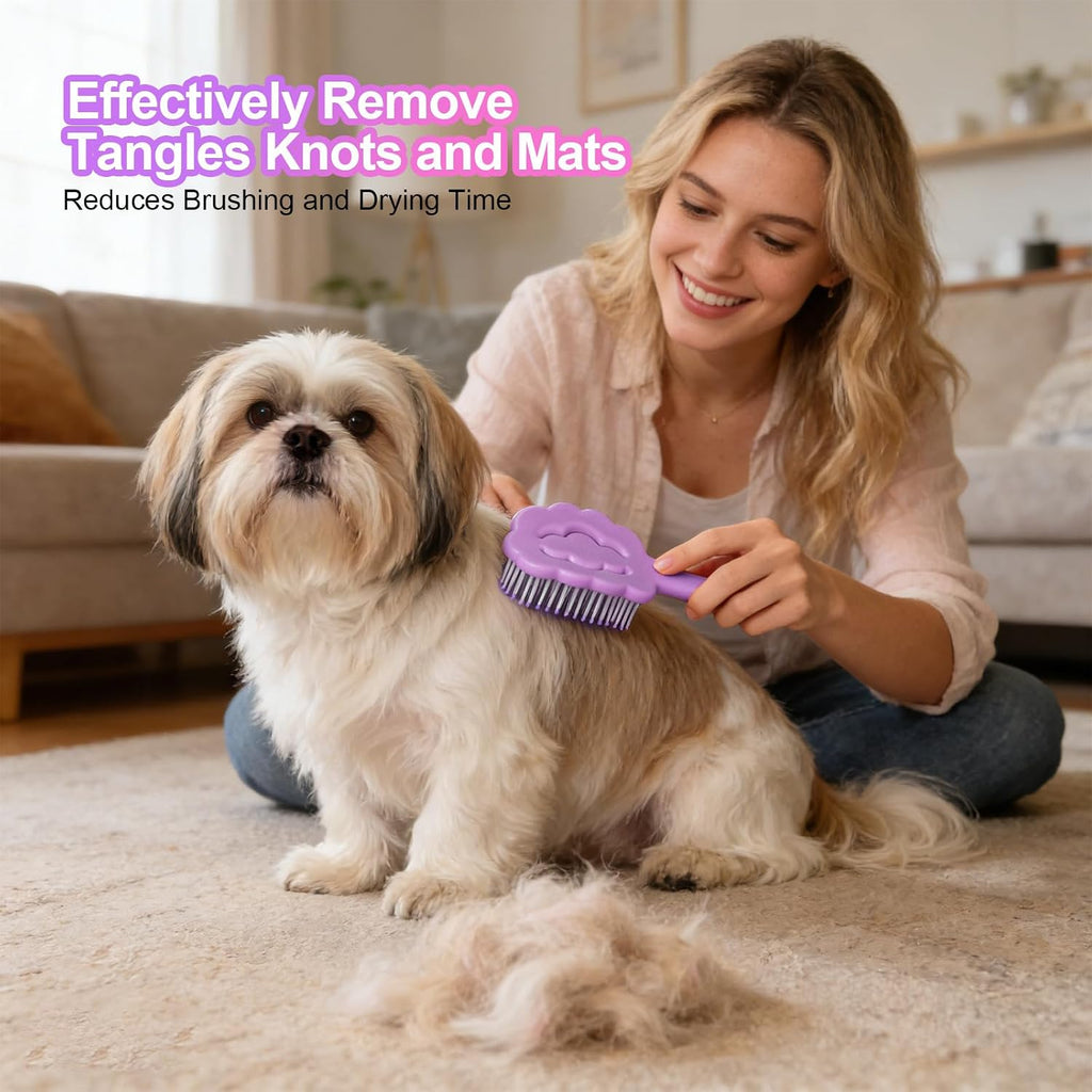 Cloud Shape Small Dog Grooming Brush (Purple) | Perfect for Shih Tzus, Yorkies, and Maltipoos - Ideal Puppy Hair Brushes for Maltese and Small Breeds