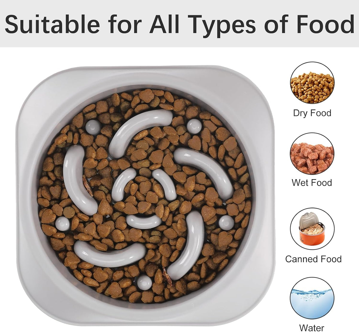 MateeyLife 2-Pack Slow Feeder Dog Bowls, 2 Cups, Dog Puzzle Feeder Bowl | Food-contact safe, dishwasher safe, non-slip base, maze design, for fast eaters, for dogs and cats, daily mealtimes
