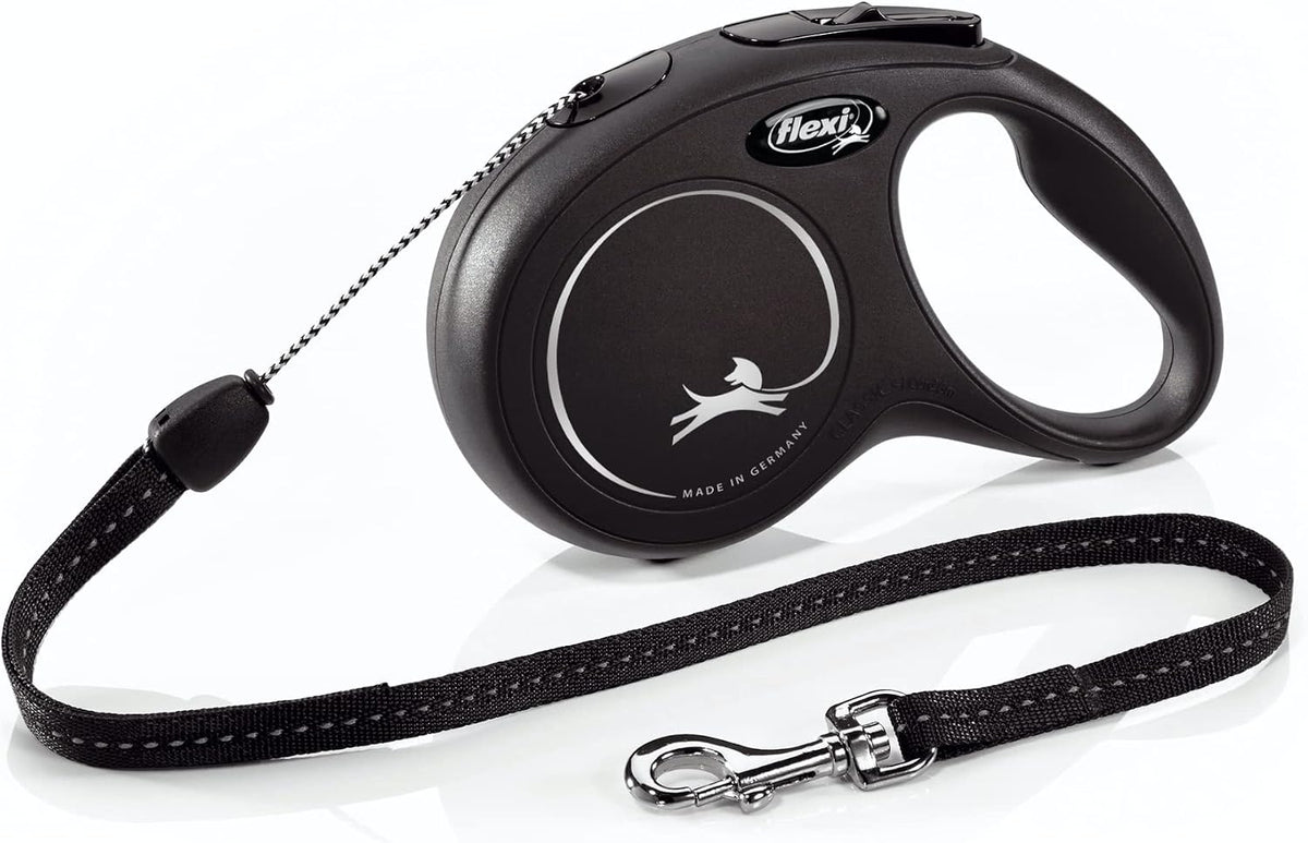 FLEXI® Classic Cord Retractable Dog Leash, Small, 26 ft - Black
