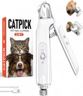 2-in-1 Dog Nail Clippers ＆ Grinder: Rechargeable Pet Trimmer with LED Light