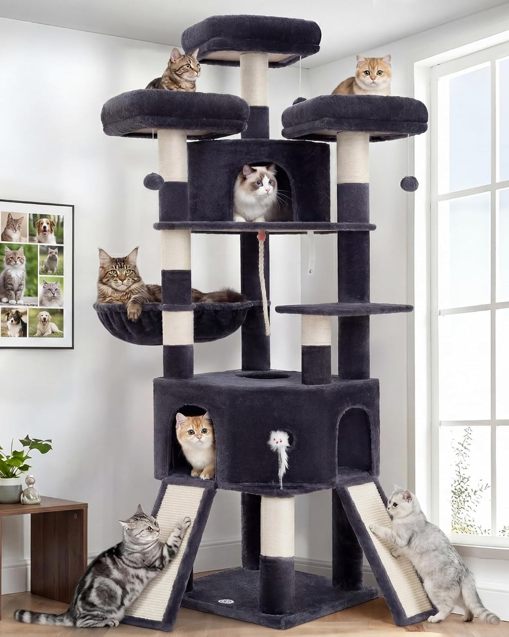 Cat Tree, 81.1" Tall Heavy Duty Cat Tower for Large Cats VCT032G