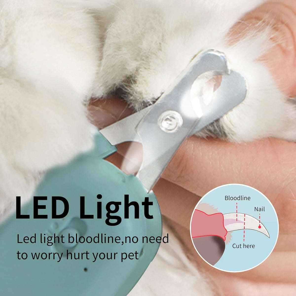 PAKEWAY Cat Nail Clipper with LED Light, Safe & Precise for Cats & Kittens