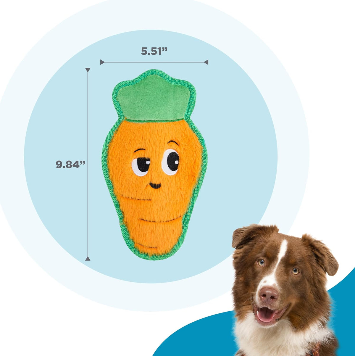 Outward Hound Tough Skinz Durable Chew Plush Squeaky Dog Toy, Carrot, 9.8" | 4 Tough Layers, Triple Stitched Seams, No Stuffing, Less Mess, Jumbo Squeaker, Fetch & Toss, Tough Chewers, Dogs & Puppies