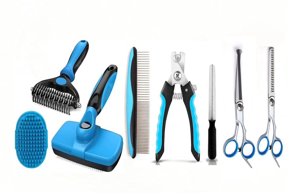 Dog Brush for Shedding,Deshedding Slicker Undercoat Rake Brush for Dog,8PCS